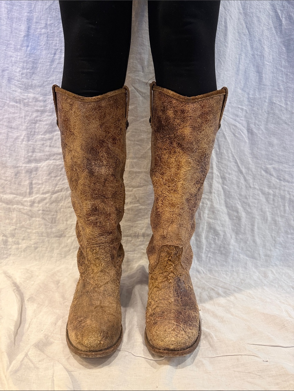 Frye Veronica Crackle Moto Boots size 7.5